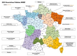 Carte des Associations régionales fédérées au MABD 2023