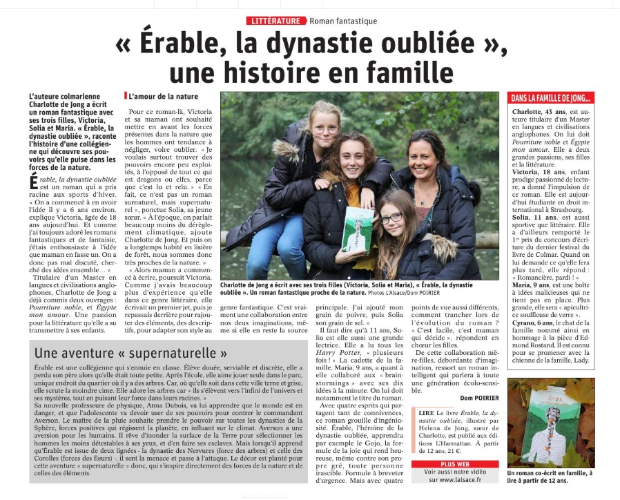 Érable roman jeunesse fantastique article