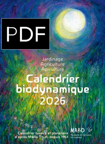 Calendrier lunaire biodynamique 2026 version PDF numérique